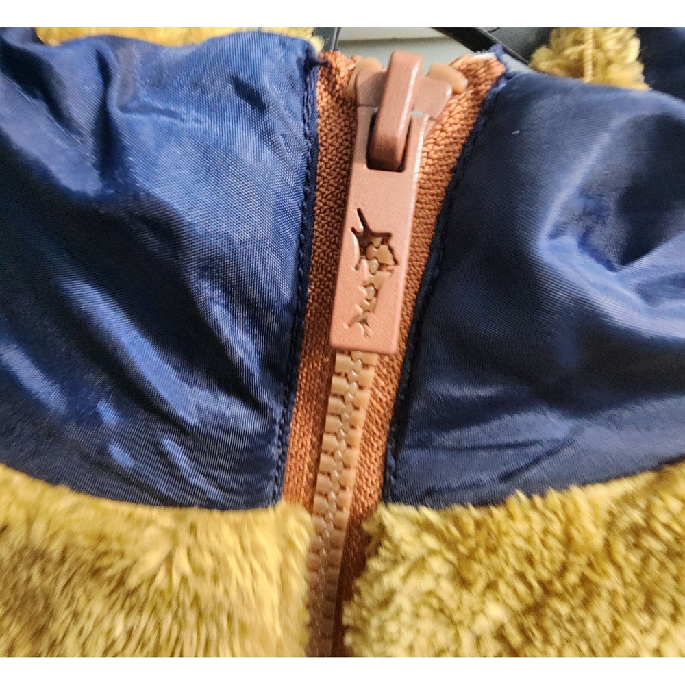 Tommy Bahama Kids Faux Fur Jacket Full Zip Pockets XL (14) Brown‎ Blue - Picture 3 of 12